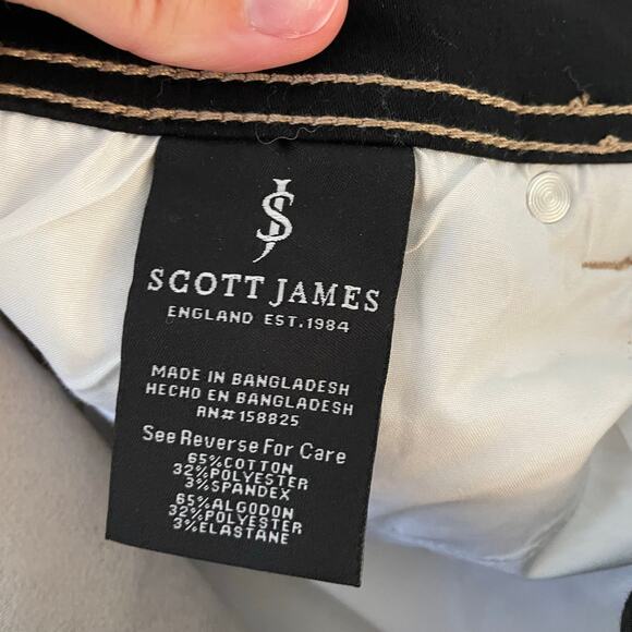 Scott James Shorts Mens 32W Khaki Tan Slim Fit Stretch Cotton Blend - Picture 9 of 10